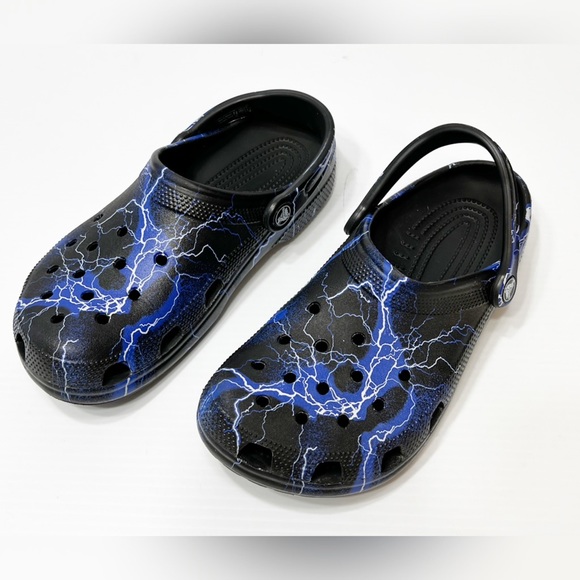 CROCS Shoes Crocs Classic Out Of This World Crocs Black Blue Lightning Poshmark
